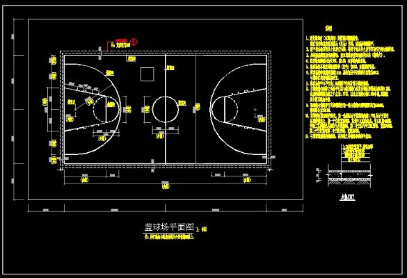 篮球场地标准尺寸设计图纸，让你的球场更专业更规范-第2张图片-www.211178.com_果博福布斯